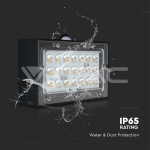 3W LED Соларна Стенна Лампа със Сензор 4000K+3000K Черна