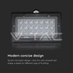 3W LED Соларна Стенна Лампа със Сензор 4000K+3000K Черна