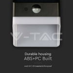 2W LED Соларна Стенна Лампа със Сензор 4000K Черно-Бяла