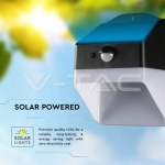 2W LED Соларна Стенна Лампа със Сензор 4000K Черно-Бяла