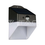 2W LED Соларна Стенна Лампа със Сензор 4000K Черно-Бяла