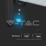 15W LED Соларна Стенна Лампа LiFePO4 Батерия 3.2V 6000mA CCT: 6000K+4000K Черна