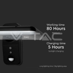 15W LED Соларна Стенна Лампа LiFePO4 Батерия 3.2V 6000mA CCT: 6000K+4000K Черна