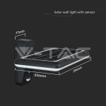 15W LED Соларна Стенна Лампа LiFePO4 Батерия 3.2V 6000mA CCT: 6000K+4000K Черна