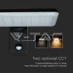 15W LED Соларна Стенна Лампа LiFePO4 Батерия 3.2V 6000mA CCT: 6000K+4000K Черна