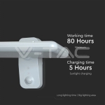 15W LED Соларна Стенна Лампа LiFePO4 Батерия 3.2V 6000mA CCT: 6000K+4000K Бяла