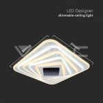 150W LED Осветител За Таван (50*50*7CM) CCT: 3000K+6000K Димираща + Дистанционно