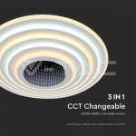 125W LED Осветител За Таван (D50*7CM) CCT: 3000K+6000K Димираща + Дистанционно