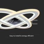 130W LED Осветител За Таван (50*50*5CM) CCT: 3000K+6000K Димираща + Дистанционно