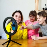 7W LED Ринг Държач за Телефон 3200K-5500K