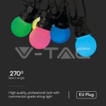 Градински Гирлянд с 15бр. 0.5W RGB Крушки 13м.