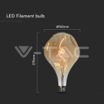 LED Крушка 4W Filament Спирала A165S 2700K Амбър