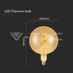 LED Крушка 4W Filament Спирала G200 2700K Амбър