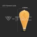 LED Крушка 4W Filament Спирала ST120 2700K Амбър