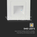 3W LED Осветител За Стъпала Бял Квадрат 3000K