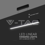 40W LED Linear Hanging Suspension Light : Up & Down System 3IN1 Black Body