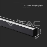 40W LED Linear Hanging Suspension Light : Up & Down System 3IN1 Black Body