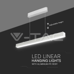 40W LED Linear Hanging Suspension Light : Up & Down System 3IN1 White Body