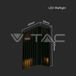 2*6W Стенна Лампа (W141*D65*H200мм) 3000K Черно Тяло IP65