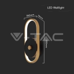 15W Стенна Лампа (L33*W15*H4.4мм) 3000K Черно + Златисто Тяло IP65