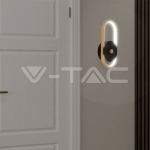 15W Стенна Лампа (L33*W15*H4.4мм) 3000K Черно + Златисто Тяло IP65