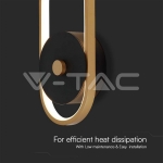 15W Стенна Лампа (L33*W15*H4.4мм) 4000K Черно + Златисто Тяло IP65