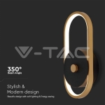 15W Стенна Лампа (L33*W15*H4.4мм) 4000K Черно + Златисто Тяло IP65