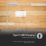 3W LED Магнитна Настолна Лампа 4000K Бяло Тяло