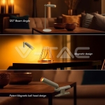 3W LED Магнитна Настолна Лампа 4000K Бяло Тяло