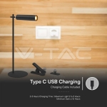 3W LED Магнитна Настолна Лампа 4000K Черно Тяло