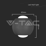 2W LED COB Луна 4000K Черно Тяло