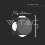 4W LED COB Луна 3000K Черно Тяло