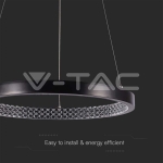 19W LED Висящ Осветител Акрил Кристал Черен 4000K