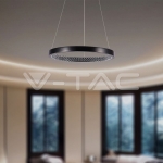 19W LED Висящ Осветител Акрил Кристал Черен 3000K