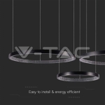 LED Осветител 57W Висящ Кристал Черен 4000К