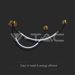 LED Осветител 20W Висящ Черно+Златно 4000K