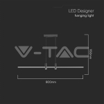 19W LED Висящ Осветител Със Спот Черен 3000K