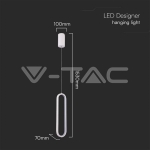 13W LED Висяща Лампа 40CM 3000K Бяло Тяло