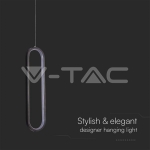 13W LED Висяща Лампа 40CM 4000K Черно Тяло