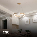 LED Осветител 32W Висящ (43*100) 4000К Бяло Тяло С Дърво