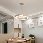 LED Осветител 32W Висящ (43*100) 4000К Бяло Тяло С Дърво