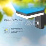 5.5W LED Соларна Стенна Черна PIR Сензор Квадрат 3000K IP44