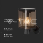 2.5W LED Соларна Стенна Лампа Е27 Сензор IP44