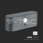 2.5W LED Соларна Стенна Черна PIR Сензор 3000K IP44