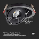 20W LED COB Луна 3 в 1 Черно Тяло