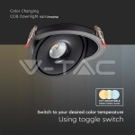 30W LED COB Луна 3 в 1 Черно Тяло