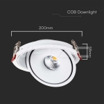 30W LED COB Луна 3 в 1 Бяло Тяло