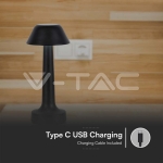 2W LED Настолна Лампа (D100*230) 3 в 1 Черно Тяло