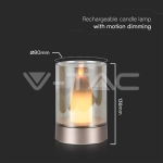 3W Декоративна Лампа Свещ Опушено Стъкло 3000К