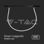 24W LED Smart Магнитен Релсов Осветител Гъвкав 2м CCT: 3в1 Димиращ Черно Тяло